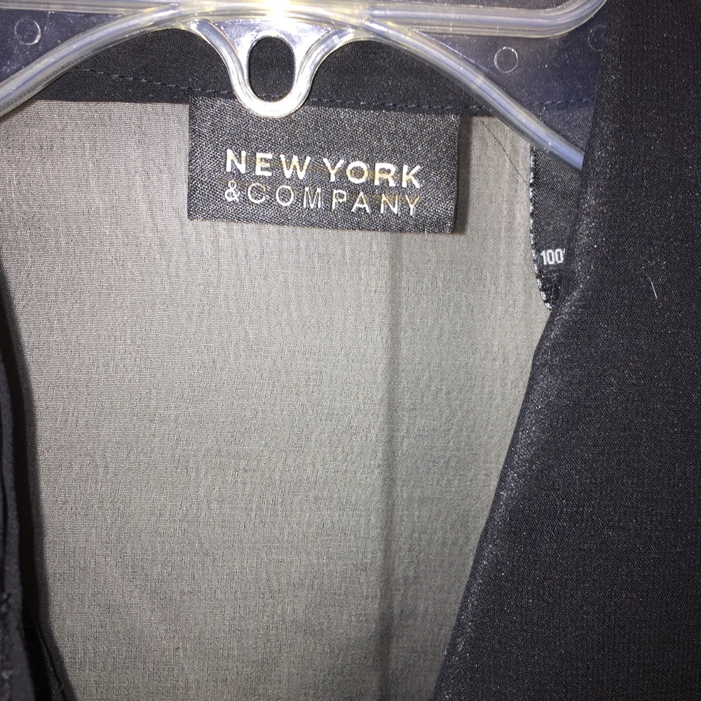 New York and Company black sheer button down blouse - Picture 3 of 5